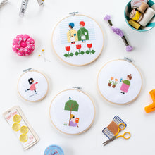 Load image into Gallery viewer, Samantha Purdy Watering Plants Tulips Cross Stitch Kit Collection