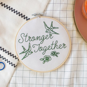 Stronger Together Hoop Embroidery 5