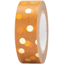 Load image into Gallery viewer, Mustard and Gold Spotty Washi Tape