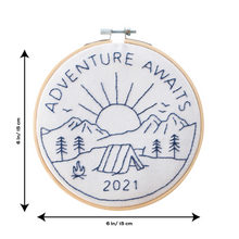 Load image into Gallery viewer, Adventure Awaits 2021 Embroidery Hoop Kit
