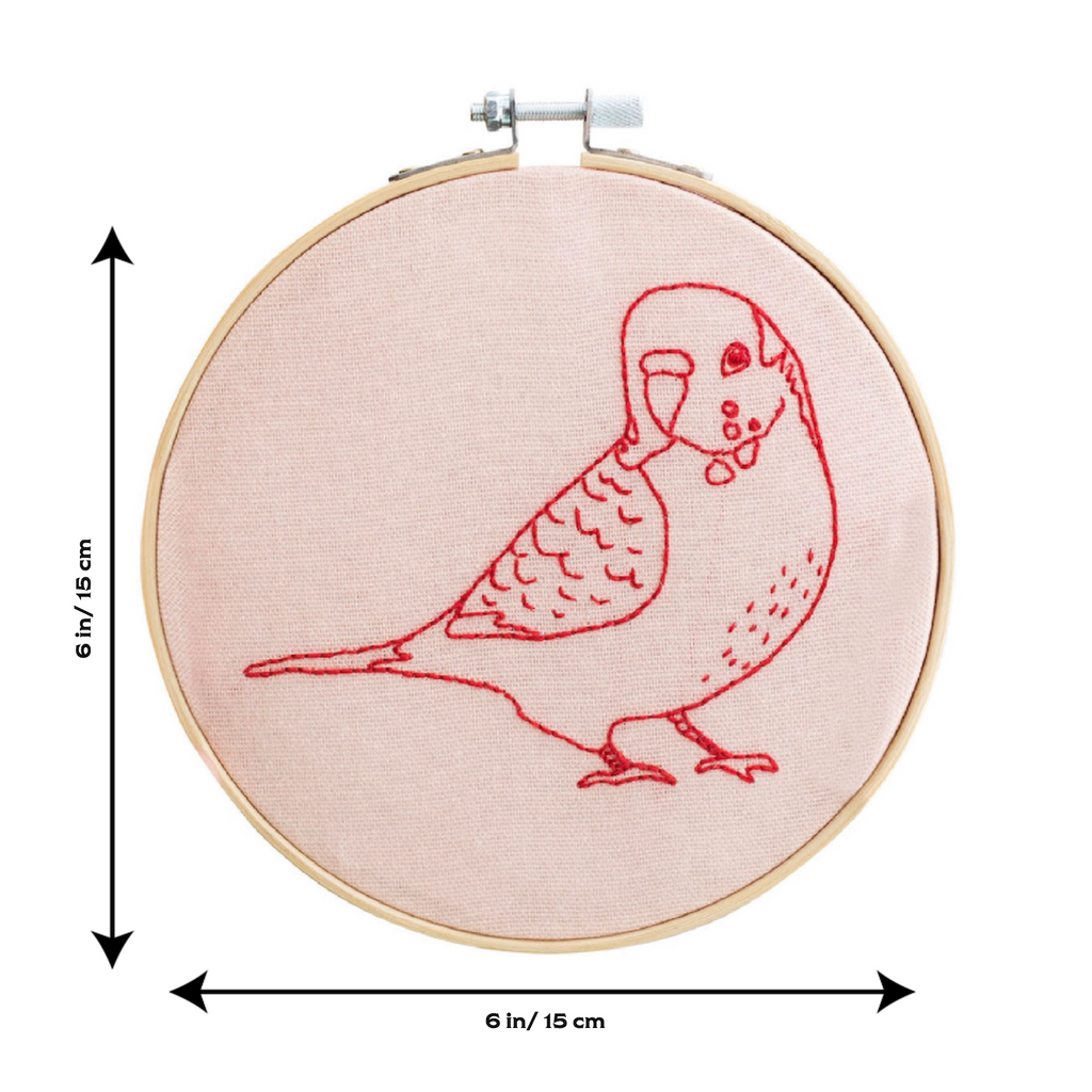 Budgerigar Embroidery Hoop Kit