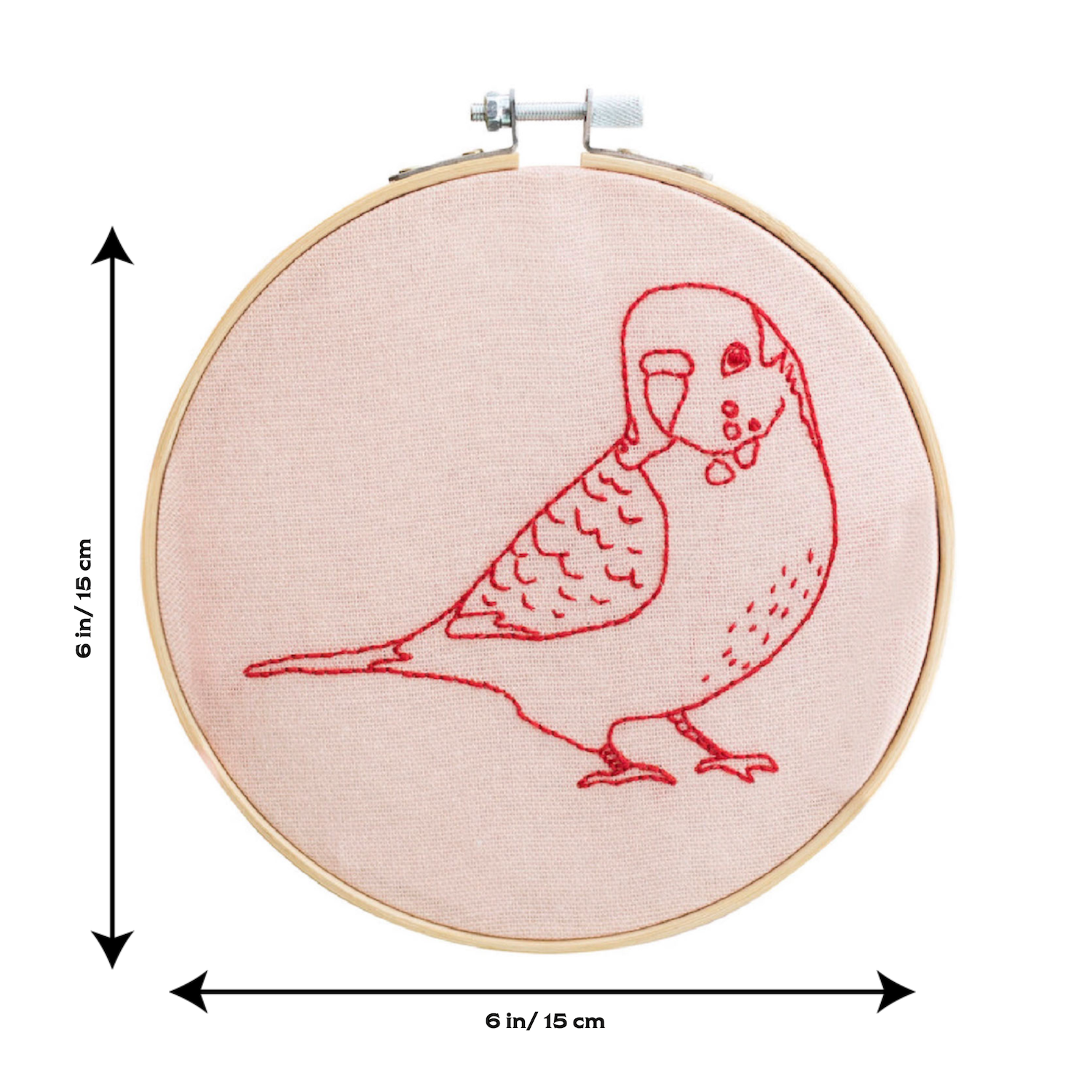Budgerigar Embroidery Hoop Kit