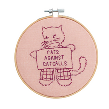 Load image into Gallery viewer, Cats Against Catcalls Embroidery Hoop Kit