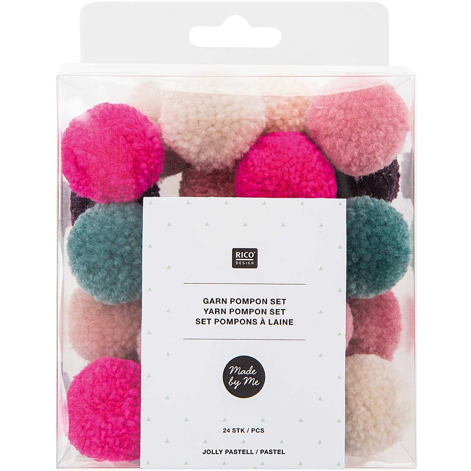 Cotton Clara Craft Supplies Box of Pom Poms - Jolly Pastel