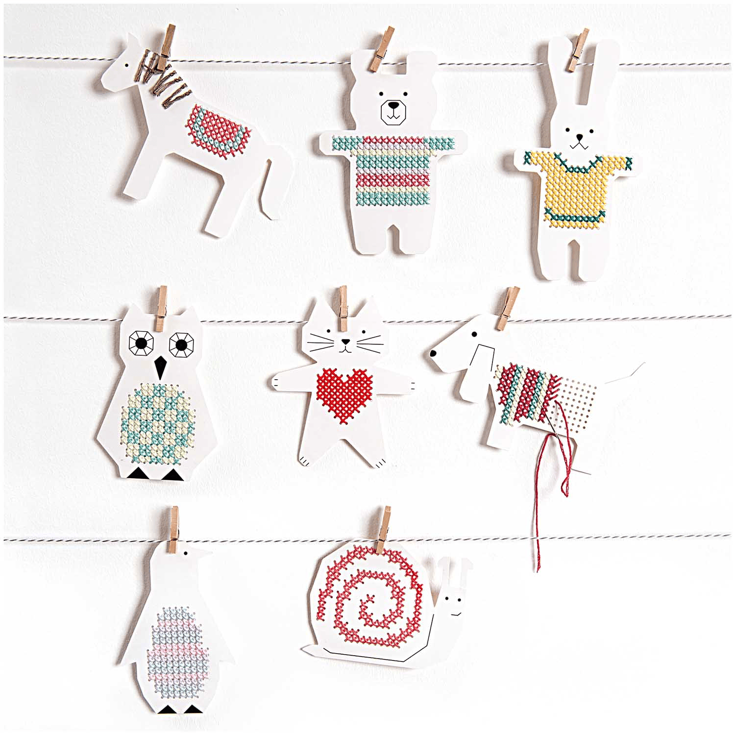 Cotton Clara Craft Supplies Embroidery Card - Dog/Horse