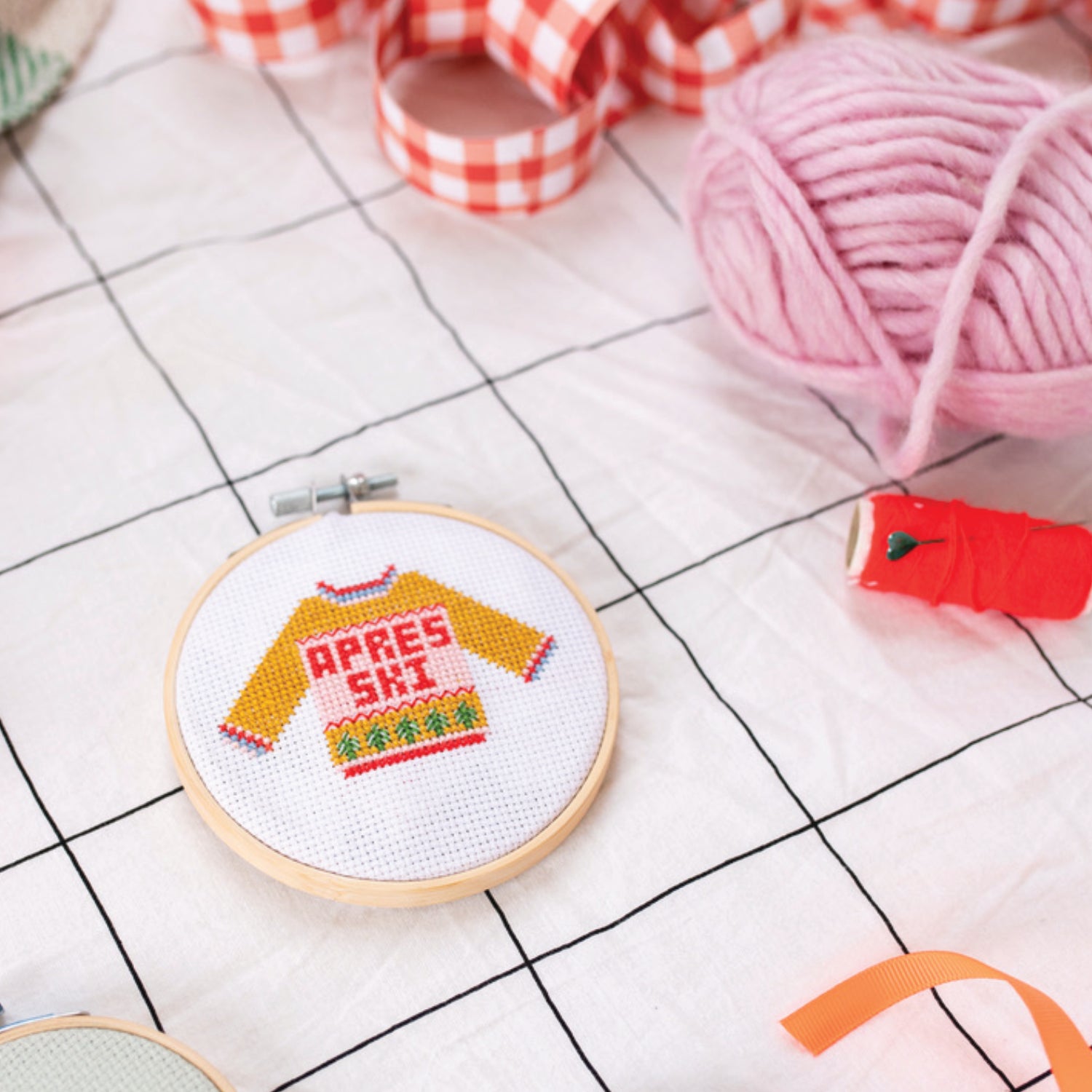 Cotton Clara Cross Stitch Kit Apres Ski Christmas Jumper Cross Stitch Kit