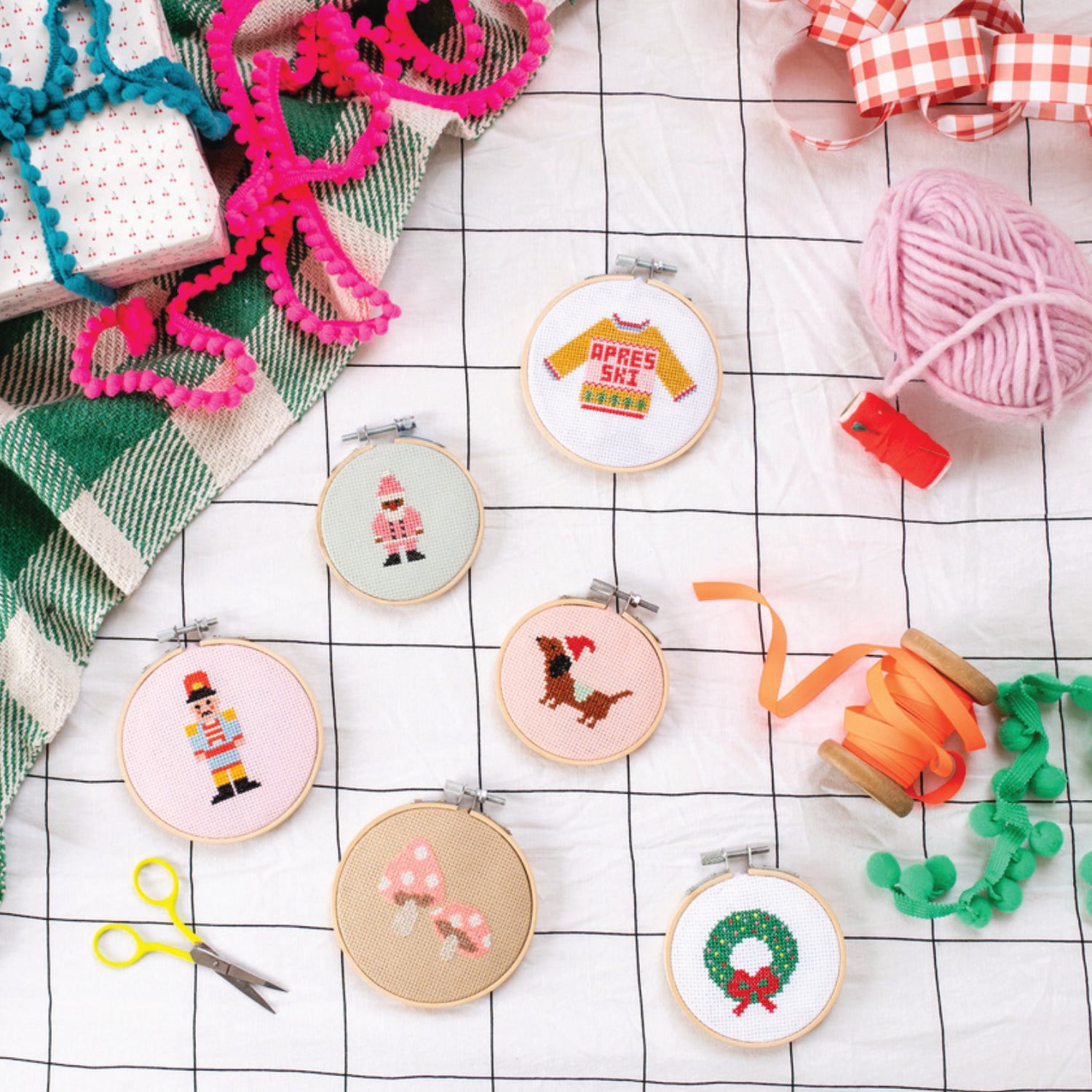 Cotton Clara Cross Stitch Kit Apres Ski Christmas Jumper Cross Stitch Kit