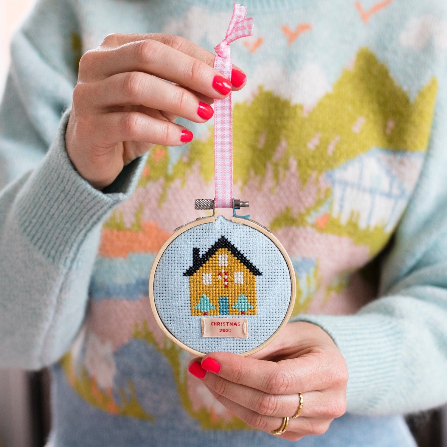 Cotton Clara Cross Stitch Kit Christmas House Cross Stitch Kit