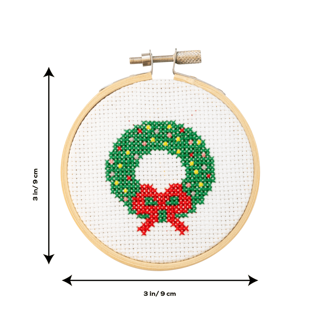 Cotton Clara Cross Stitch Kit Christmas Wreath Cross Stitch Kit
