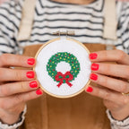Cotton Clara Cross Stitch Kit Christmas Wreath Cross Stitch Kit