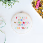 Cotton Clara Cross Stitch Kit It's the Most Wonderful Time Cross Stitch Kit