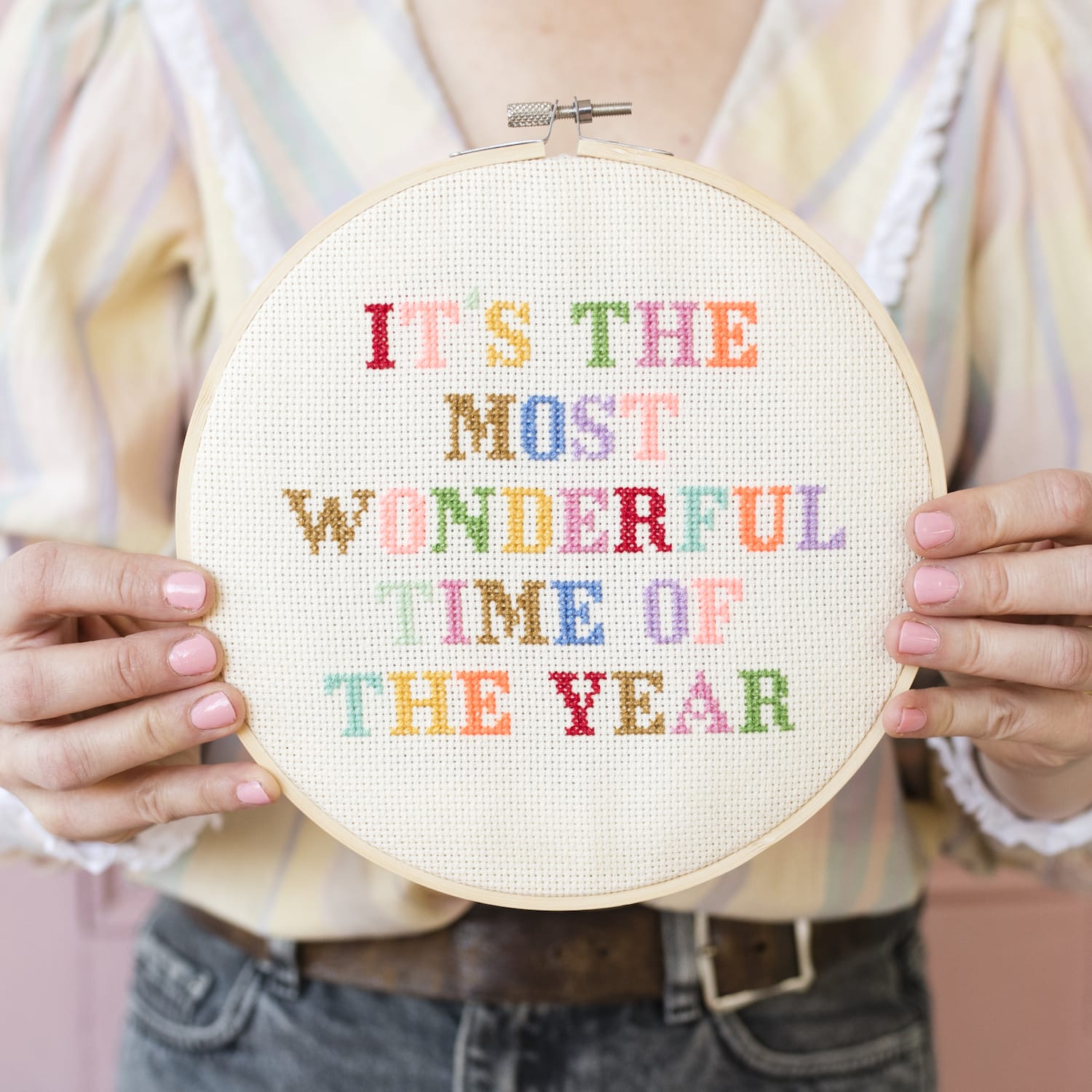 Cotton Clara Cross Stitch Kit It's the Most Wonderful Time Cross Stitch Kit