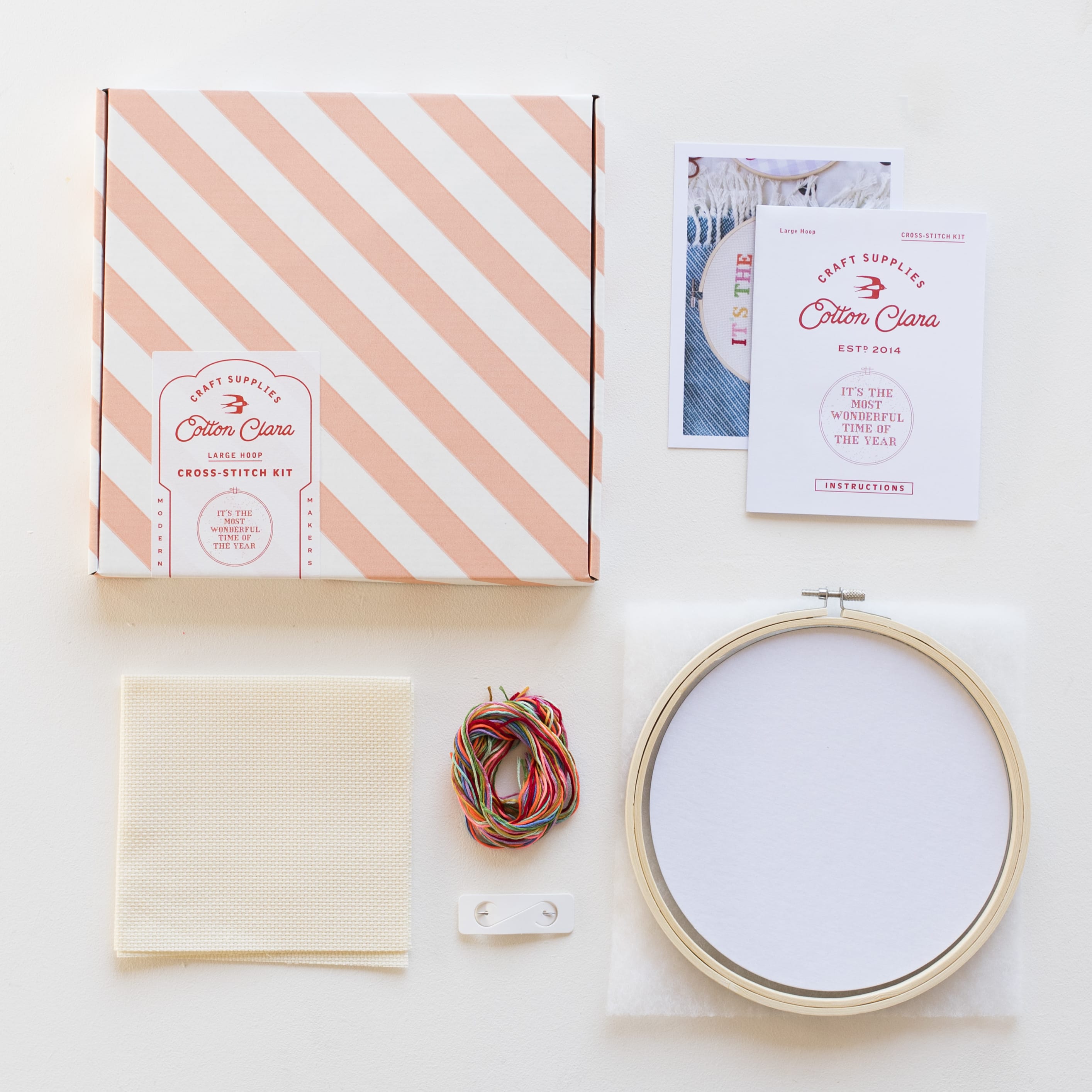 Cotton Clara Cross Stitch Kit It's the Most Wonderful Time Cross Stitch Kit