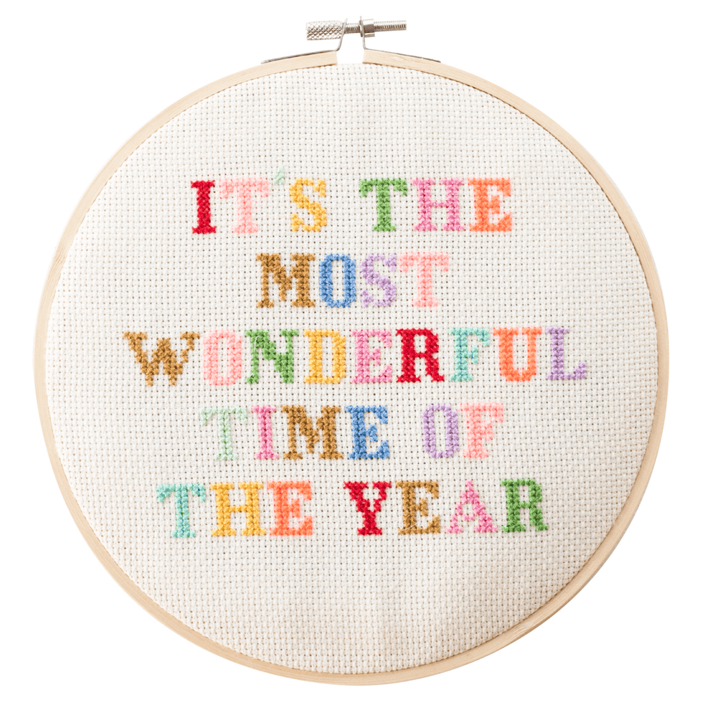 Cotton Clara Cross Stitch Kit It's the Most Wonderful Time Cross Stitch Kit