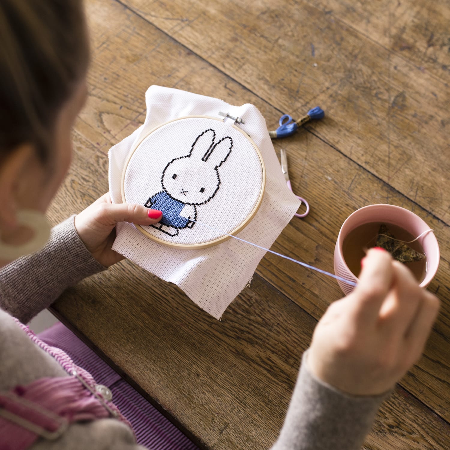 Cotton Clara Cross Stitch Kit Miffy Blue Cross Stitch Kit