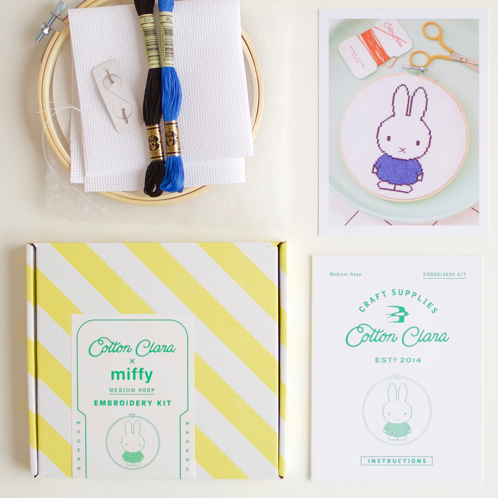 Cotton Clara Cross Stitch Kit Miffy Blue Cross Stitch Kit