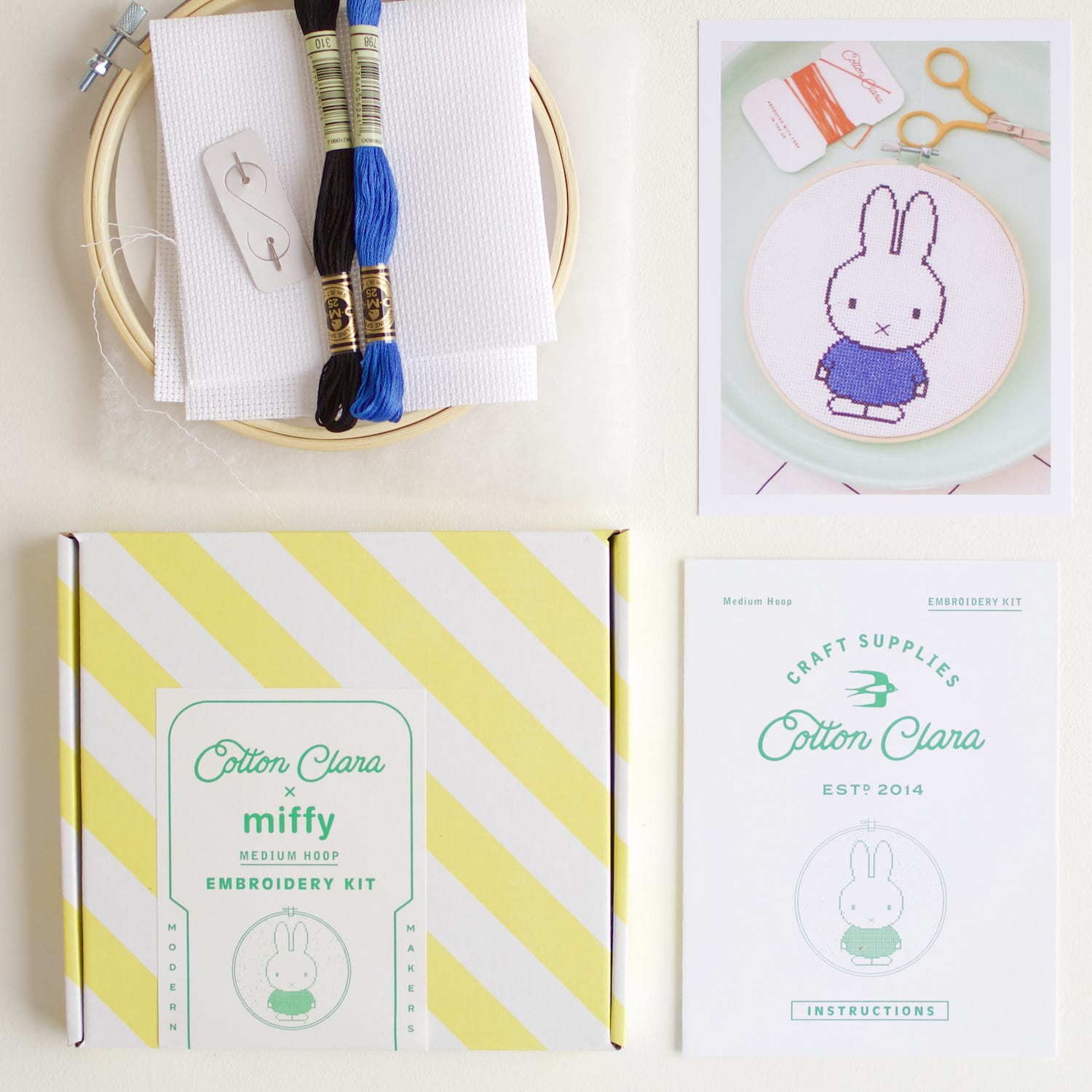 Cotton Clara Cross Stitch Kit Miffy Blue Cross Stitch Kit