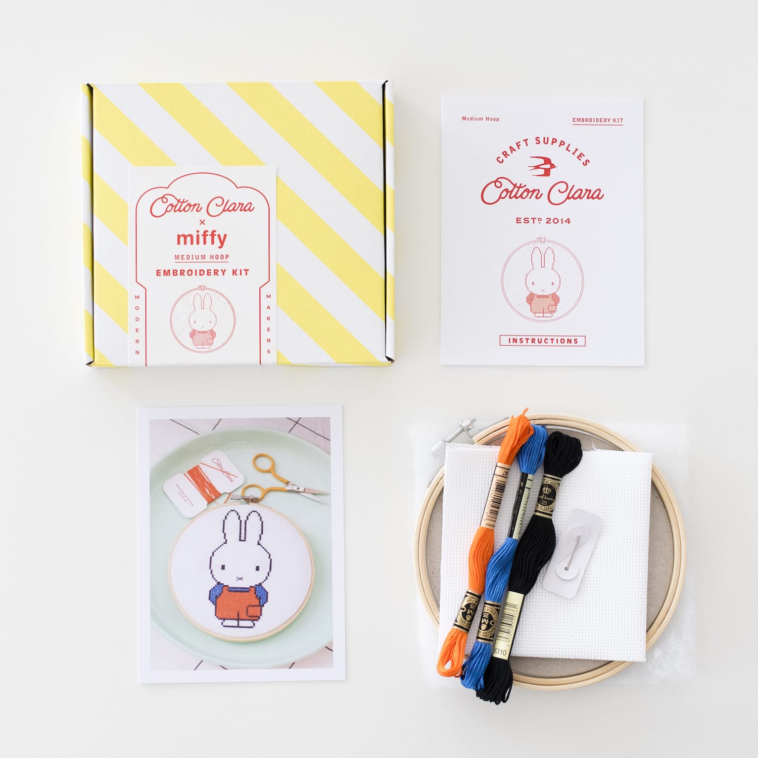 Cotton Clara Cross Stitch Kit Miffy Dungaree Cross Stitch Kit