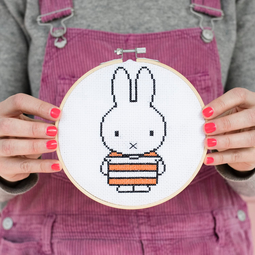 Cotton Clara Cross Stitch Kit Miffy Orange Stripe Cross Stitch Kit
