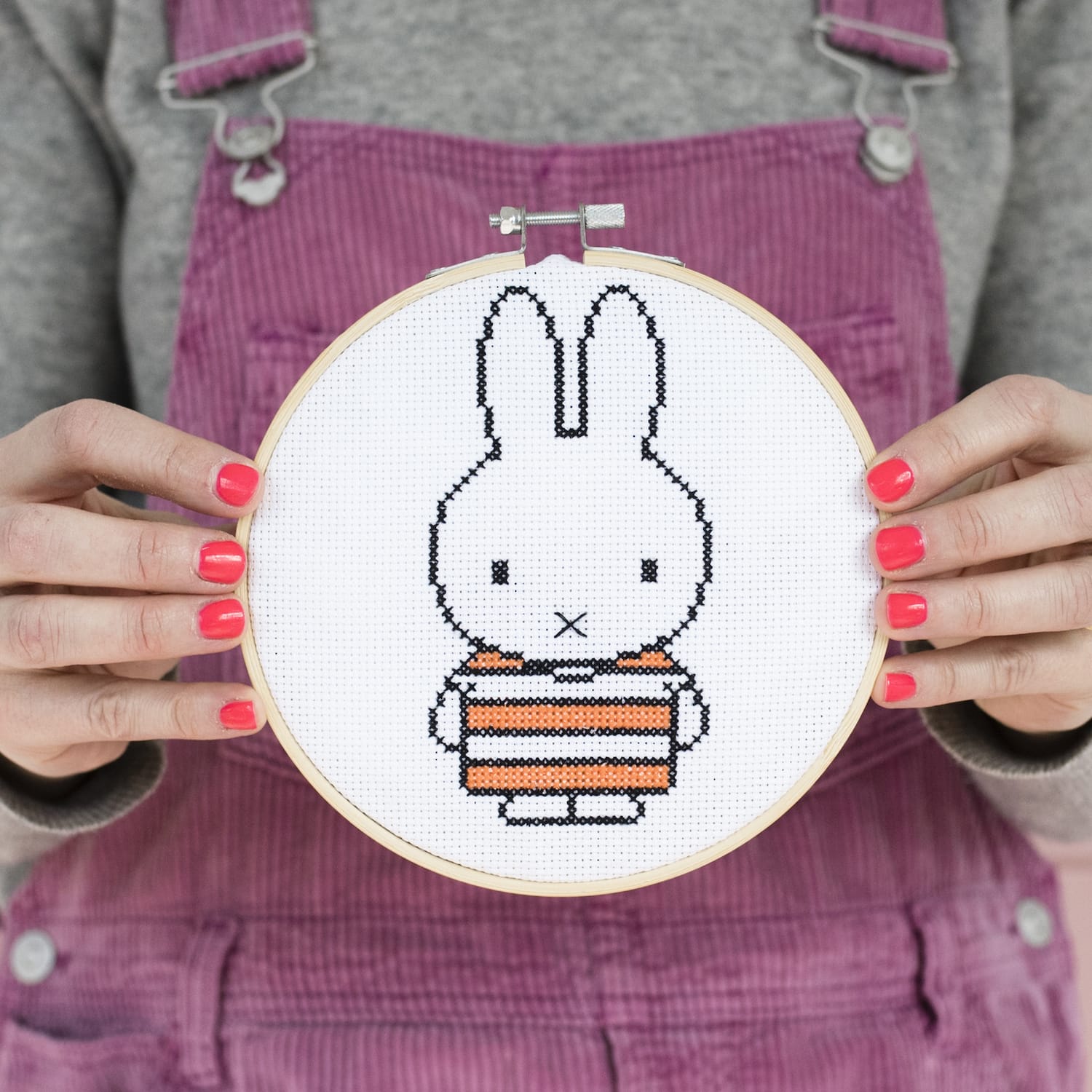 Cotton Clara Cross Stitch Kit Miffy Orange Stripe Cross Stitch Kit