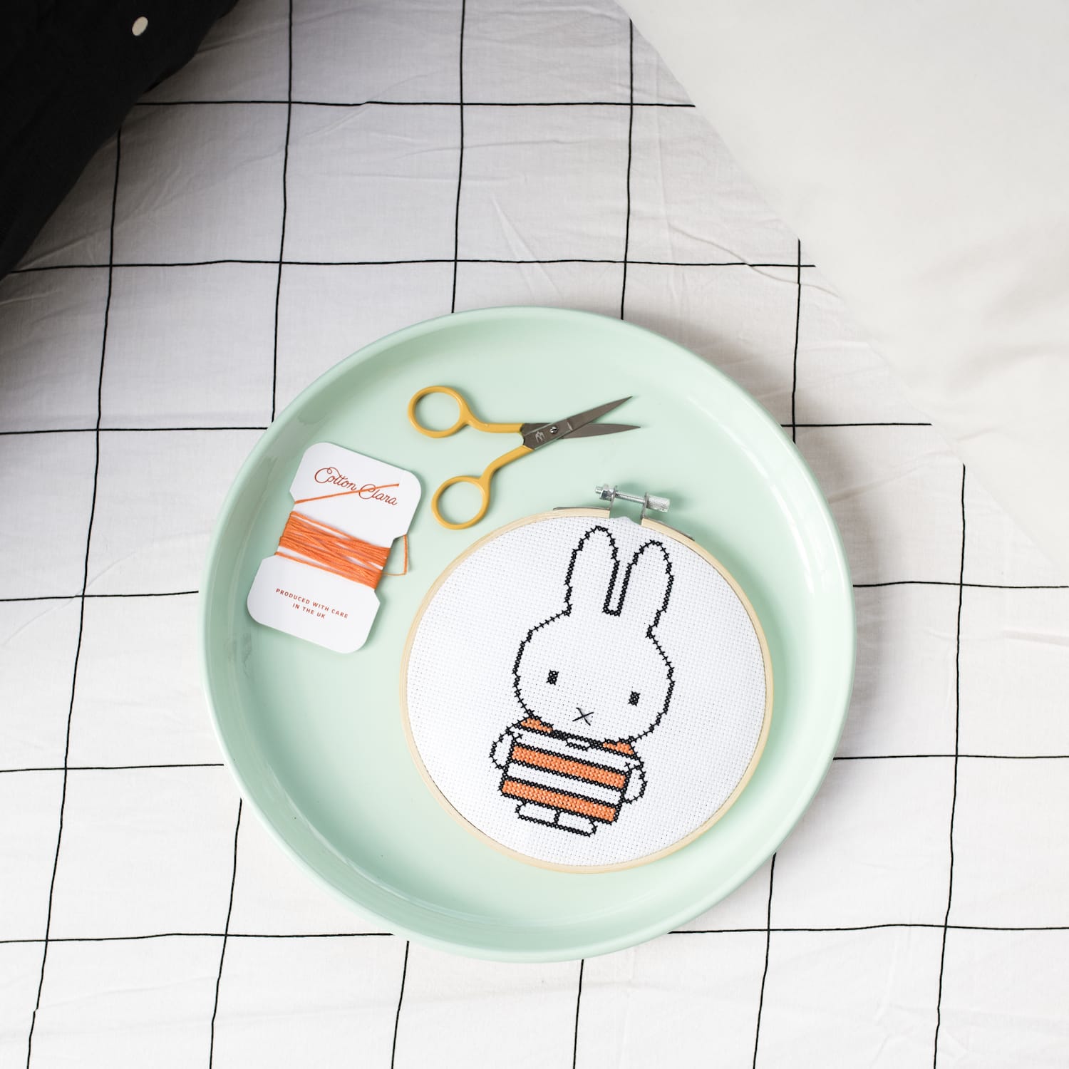 Cotton Clara Cross Stitch Kit Miffy Orange Stripe Cross Stitch Kit