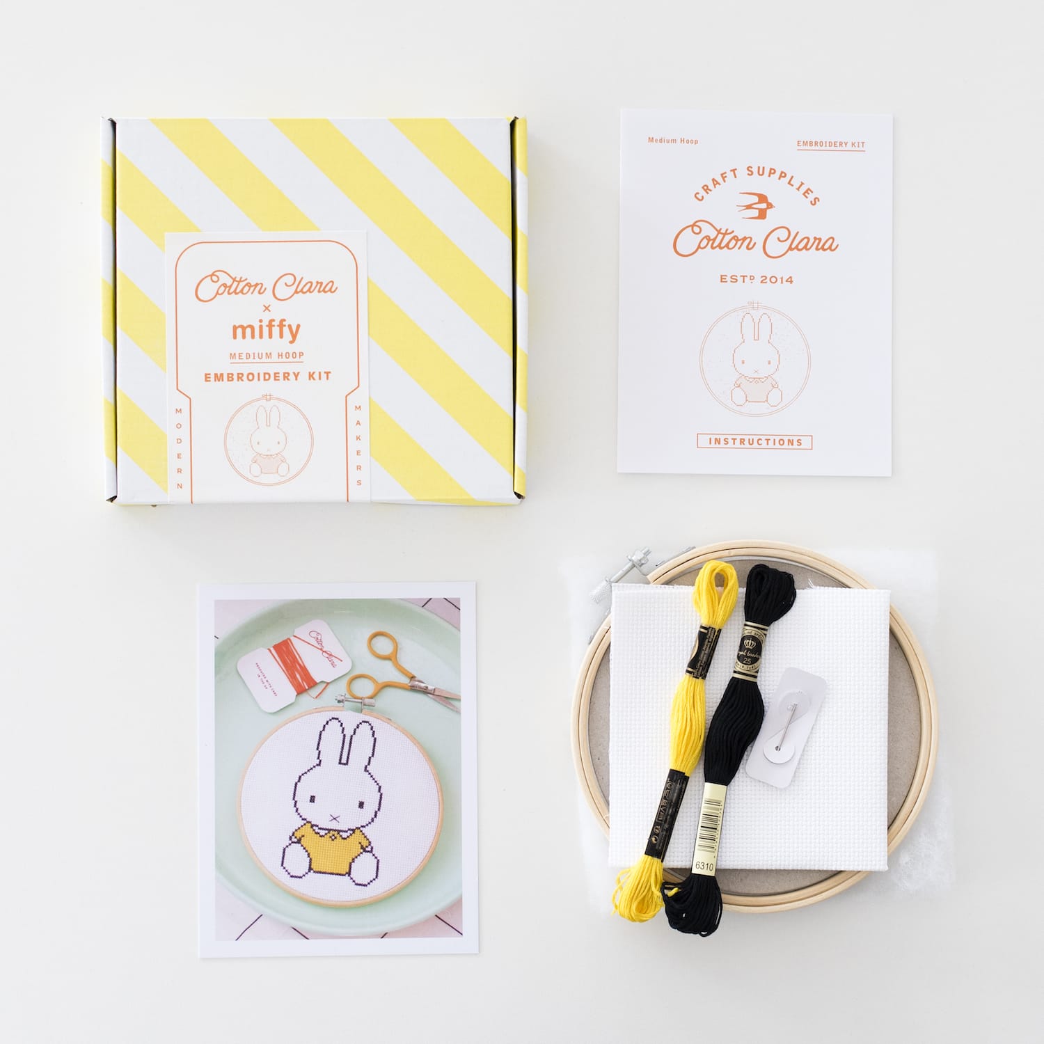 Cotton Clara Cross Stitch Kit Miffy Yellow Cross Stitch Kit