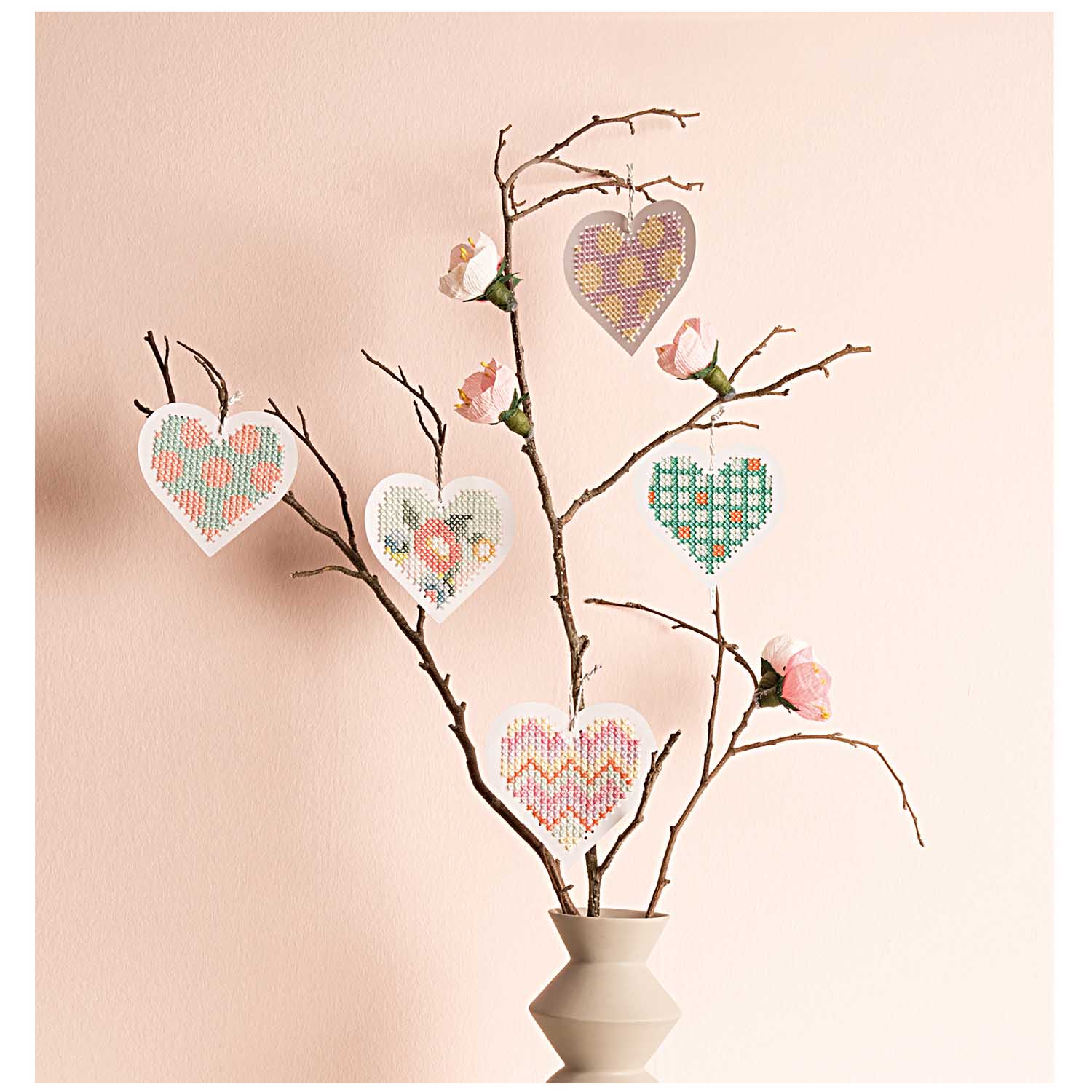 Cotton Clara Embroidery Cards - Hearts