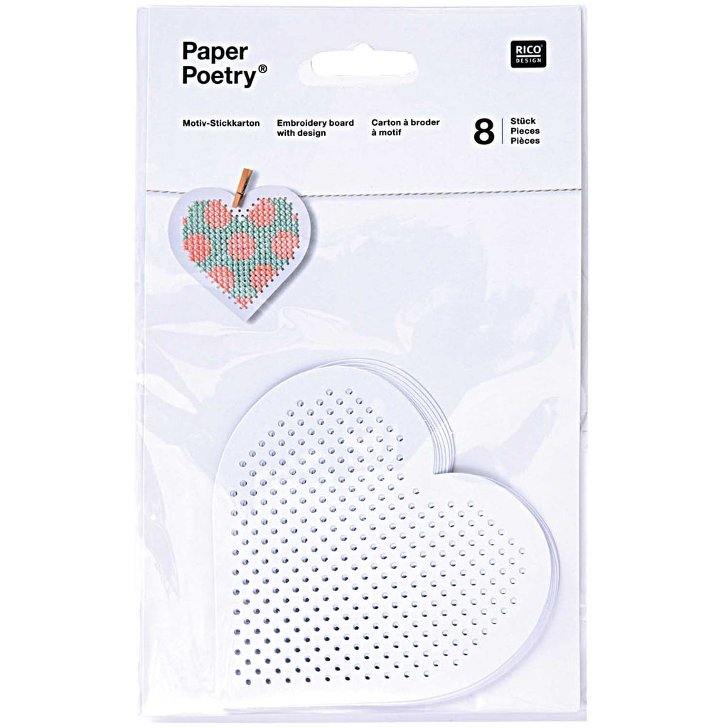 Cotton Clara Embroidery Cards - Hearts