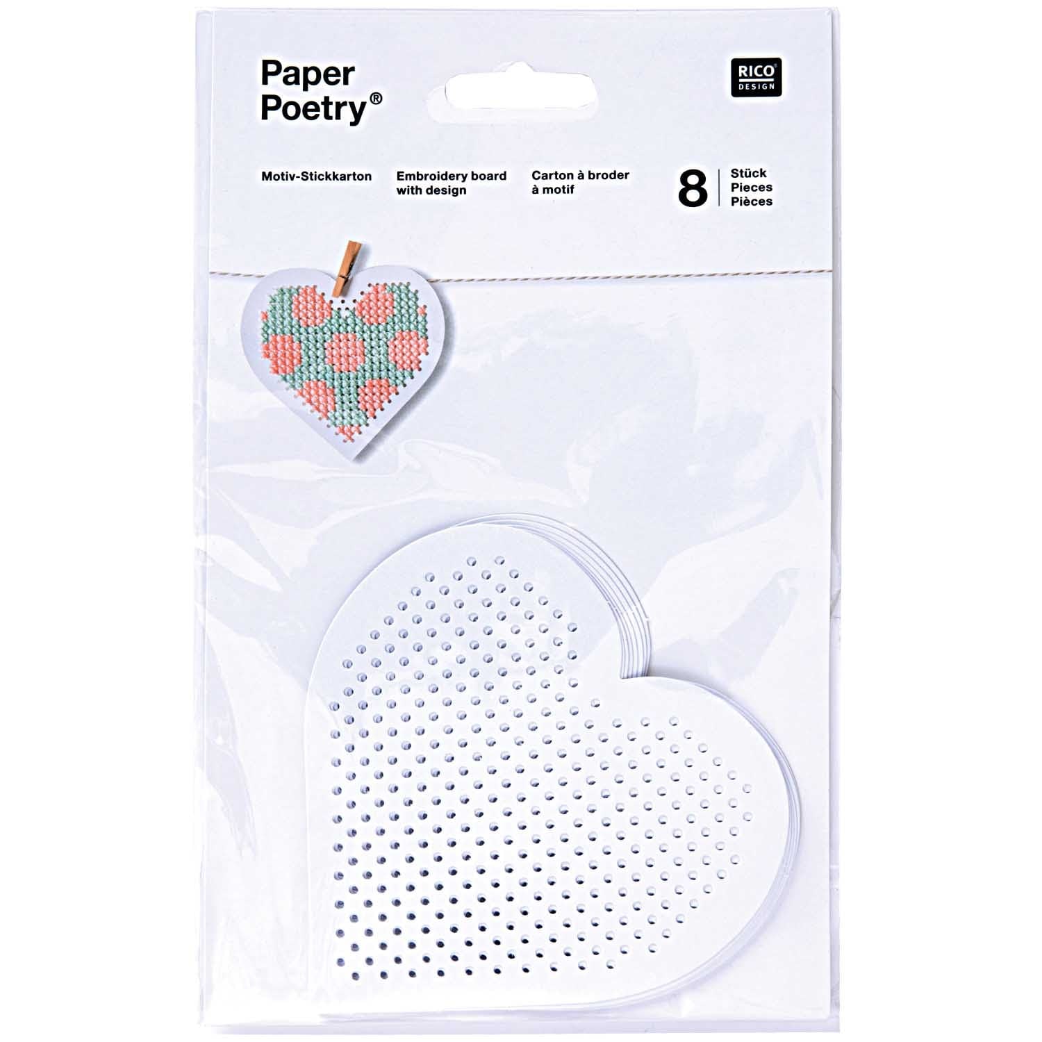 Cotton Clara Embroidery Cards - Hearts