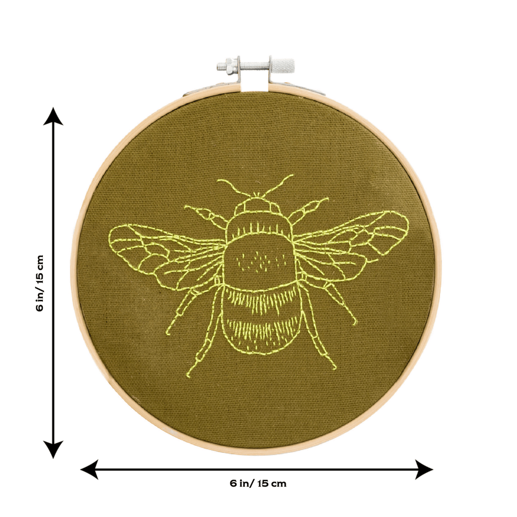 Cotton Clara Embroidery Kits Bee Embroidery Hoop Kit
