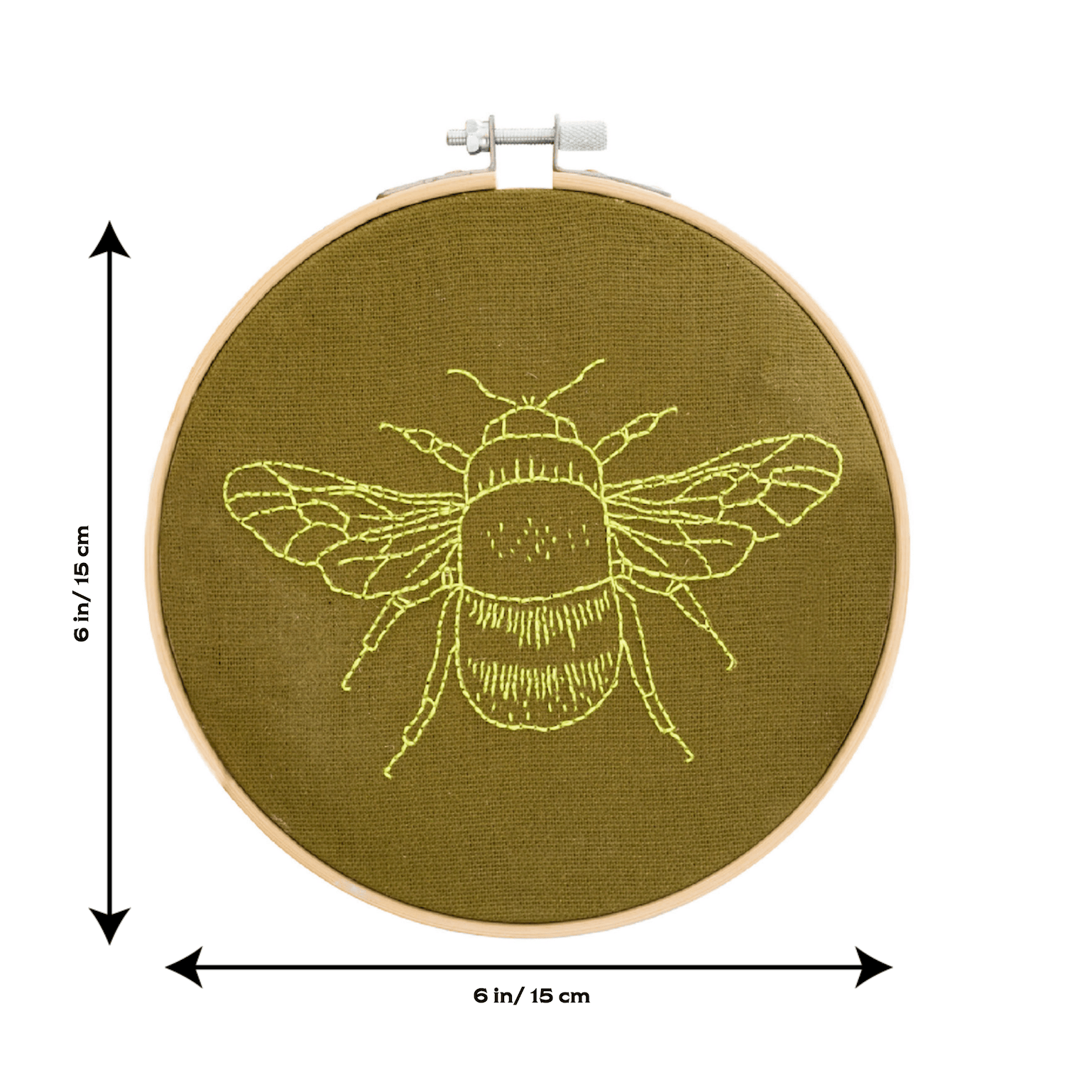 Cotton Clara Embroidery Kits Bee Embroidery Hoop Kit