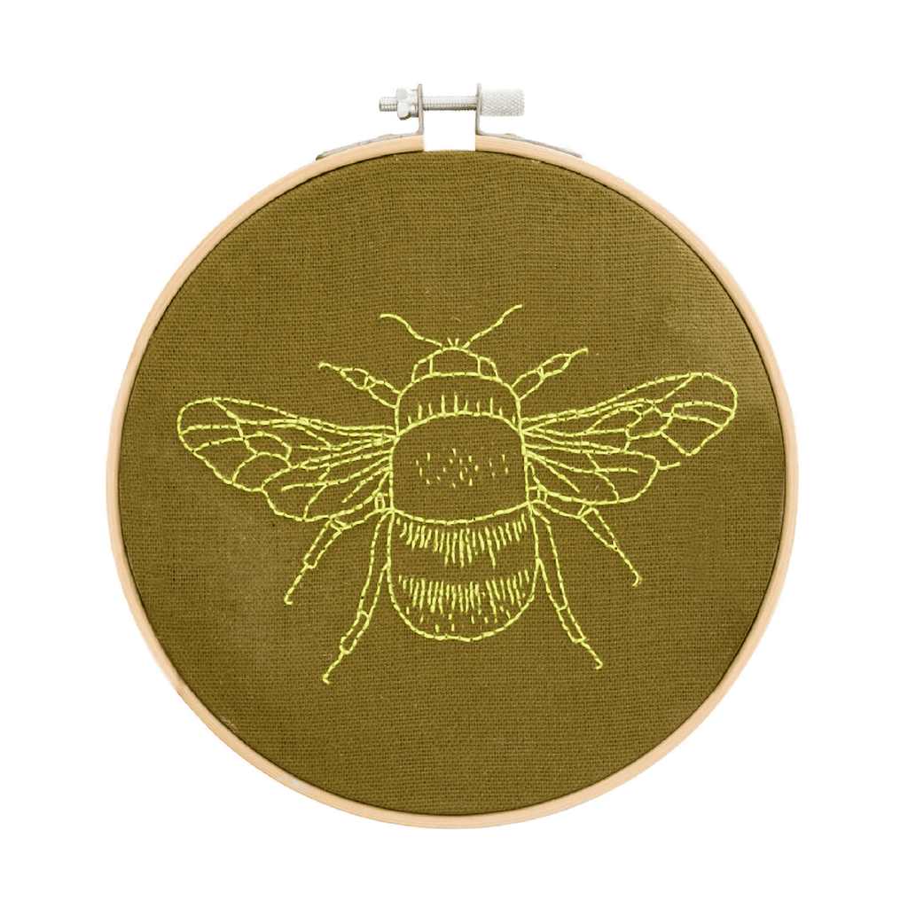 Cotton Clara Embroidery Kits Bee Embroidery Hoop Kit