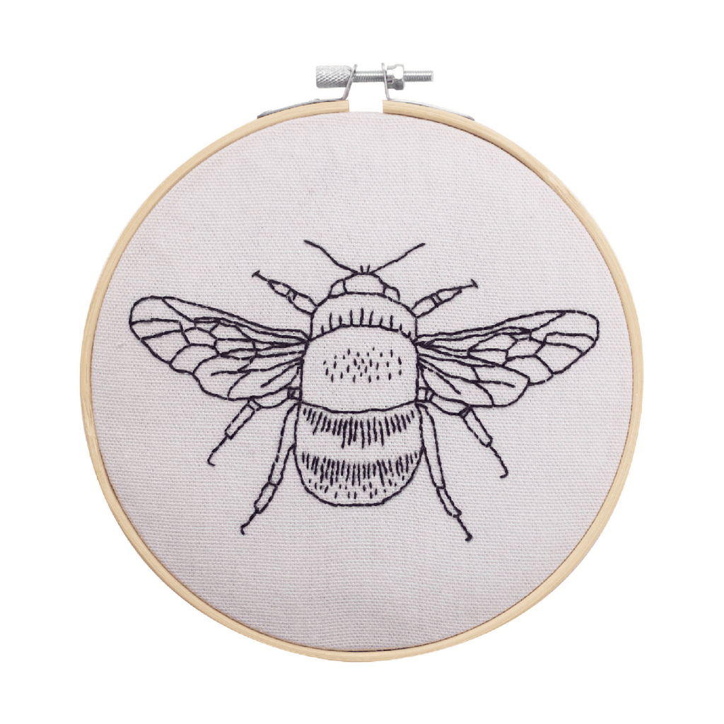 Cotton Clara Embroidery Kits Bee Embroidery Hoop Kit