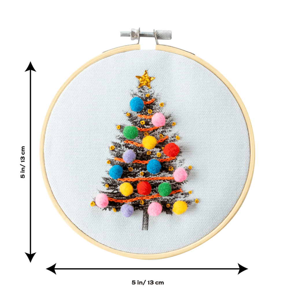 Cotton Clara Embroidery Kits Christmas Tree Embroidery Hoop Kit