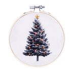Cotton Clara Embroidery Kits Christmas Tree Embroidery Hoop Kit