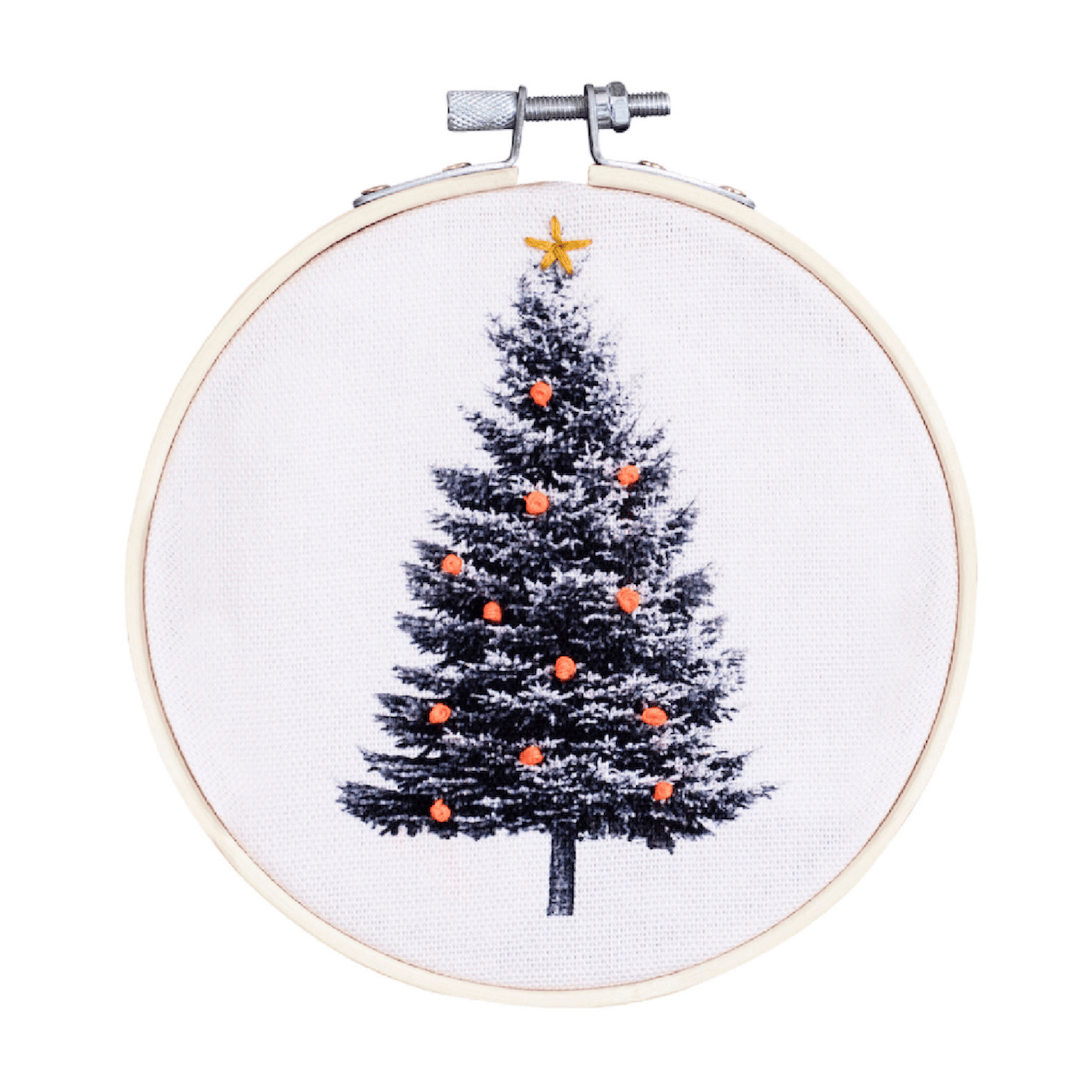 Cotton Clara Embroidery Kits Christmas Tree Embroidery Hoop Kit