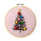 Cotton Clara Embroidery Kits Christmas Tree Embroidery Hoop Kit