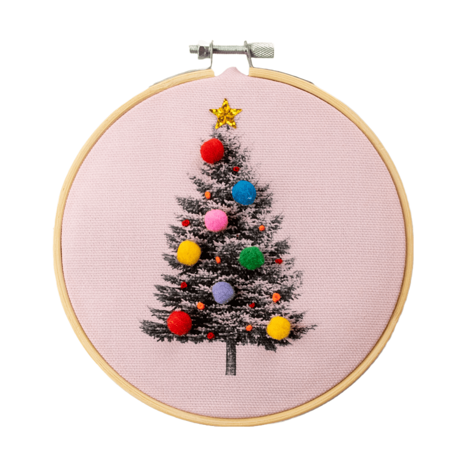 Cotton Clara Embroidery Kits Christmas Tree Embroidery Hoop Kit