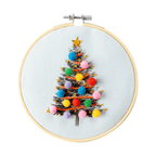 Cotton Clara Embroidery Kits Christmas Tree Embroidery Hoop Kit