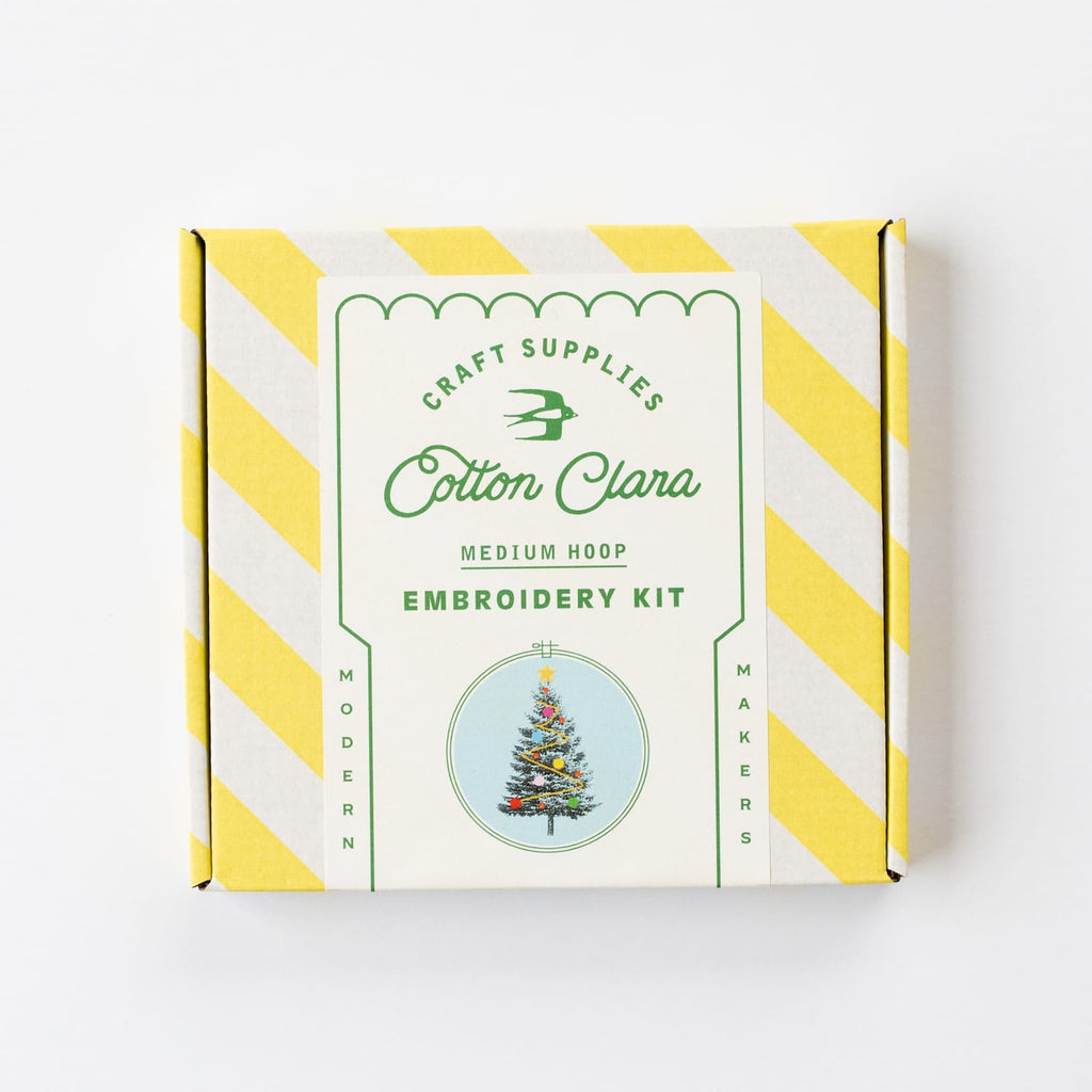 Cotton Clara Embroidery Kits Christmas Tree Embroidery Hoop Kit