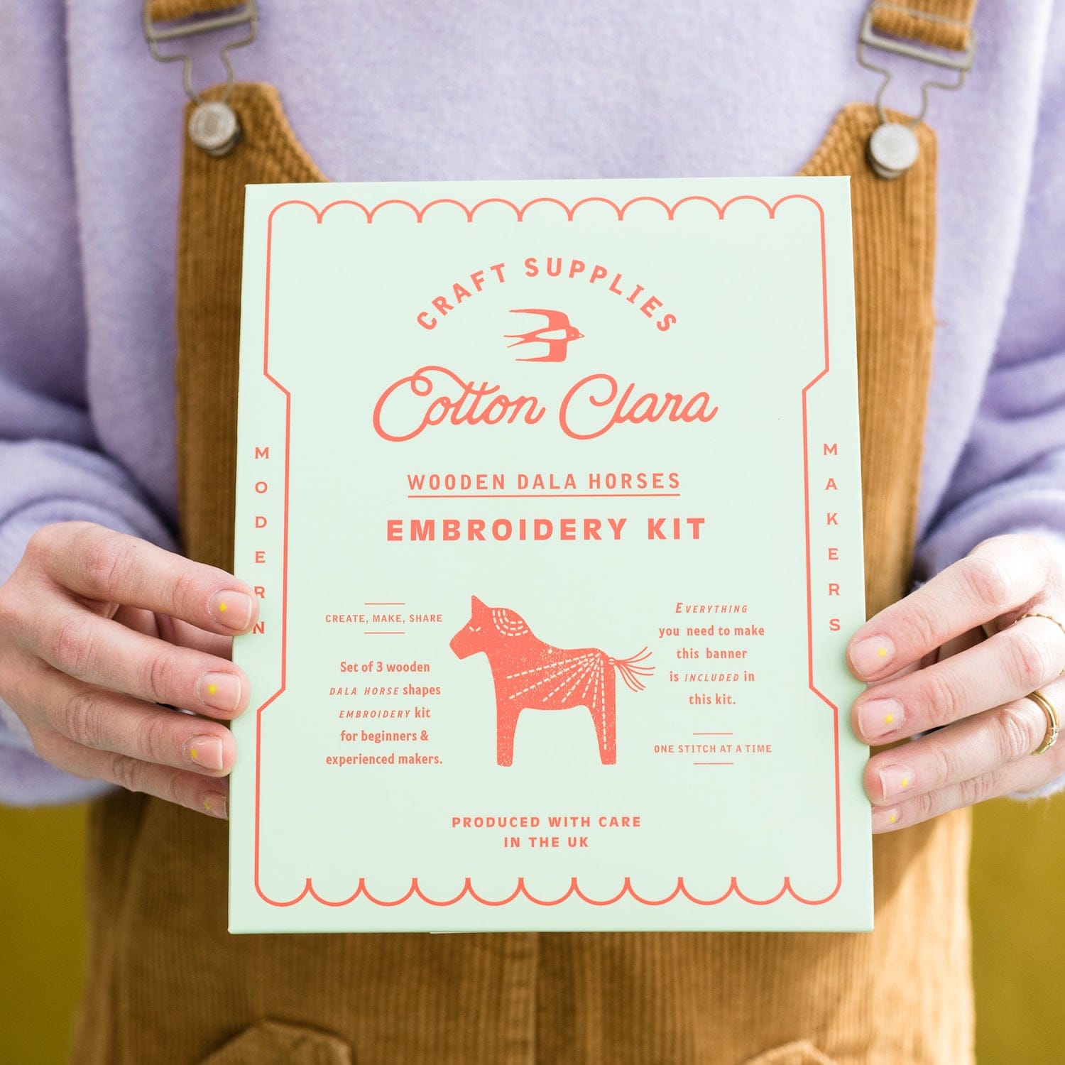 Cotton Clara Embroidery Kits Dala Horses Embroidery Board Kit