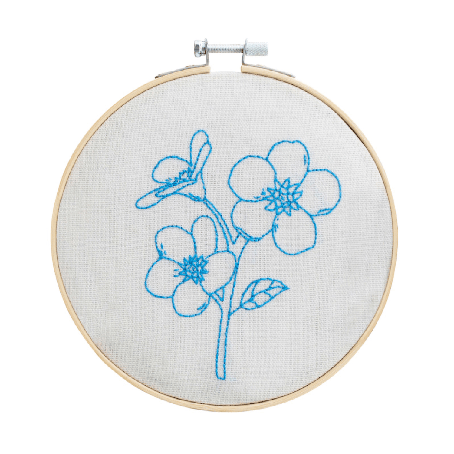Cotton Clara Embroidery Kits Forget Me Not Embroidery Hoop Kit