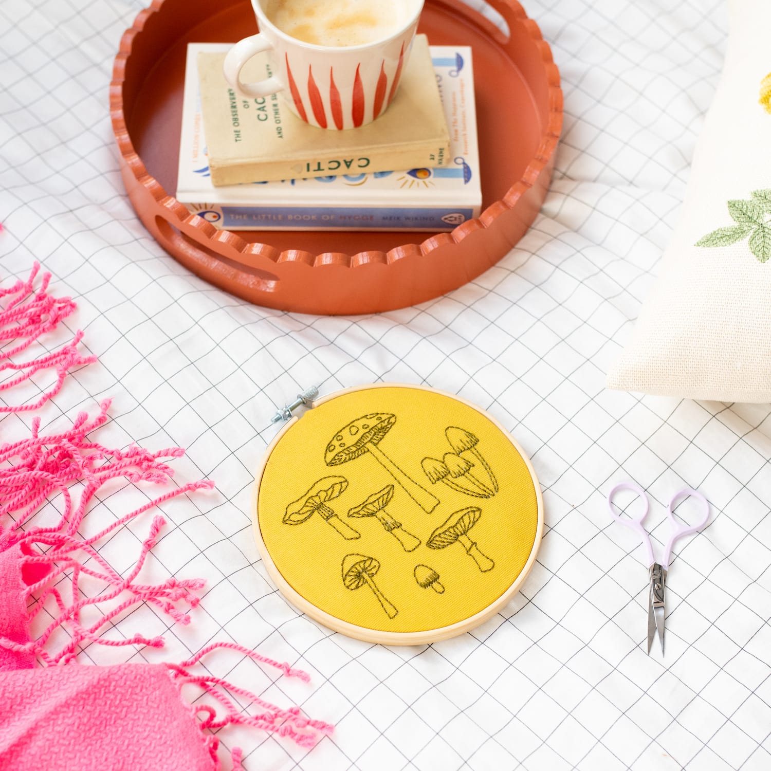 Cotton Clara Fungi Embroidery Hoop Kit