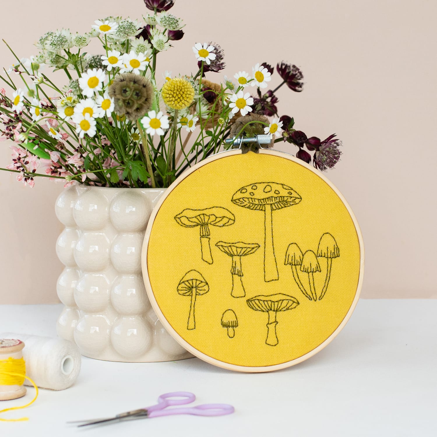 Cotton Clara Fungi Embroidery Hoop Kit