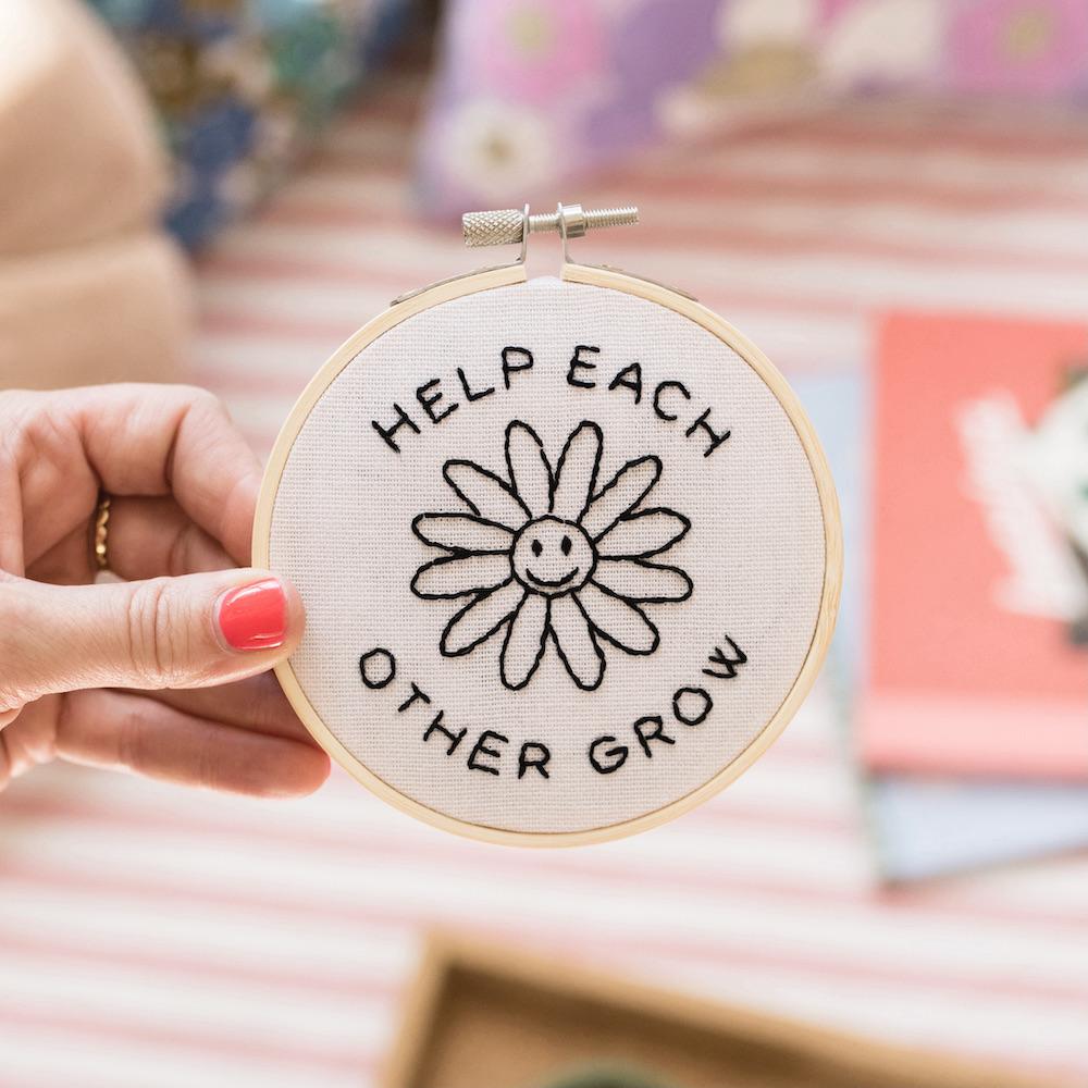 Cotton Clara Needlecraft Kits Help Each Other Grow Embroidery Hoop Kit