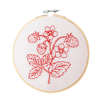 Cotton Clara Strawberry Embroidery Hoop Kit