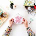 Cotton Clara Strawberry Embroidery Hoop Kit