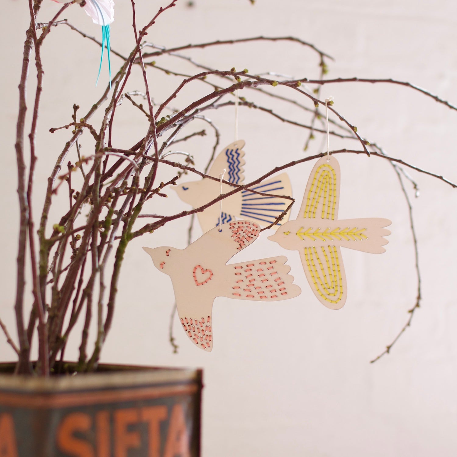 Wooden Bird Embroidery Kit