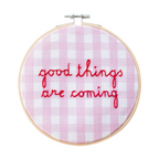 Good Things Gingham Embroidery Hoop Kit