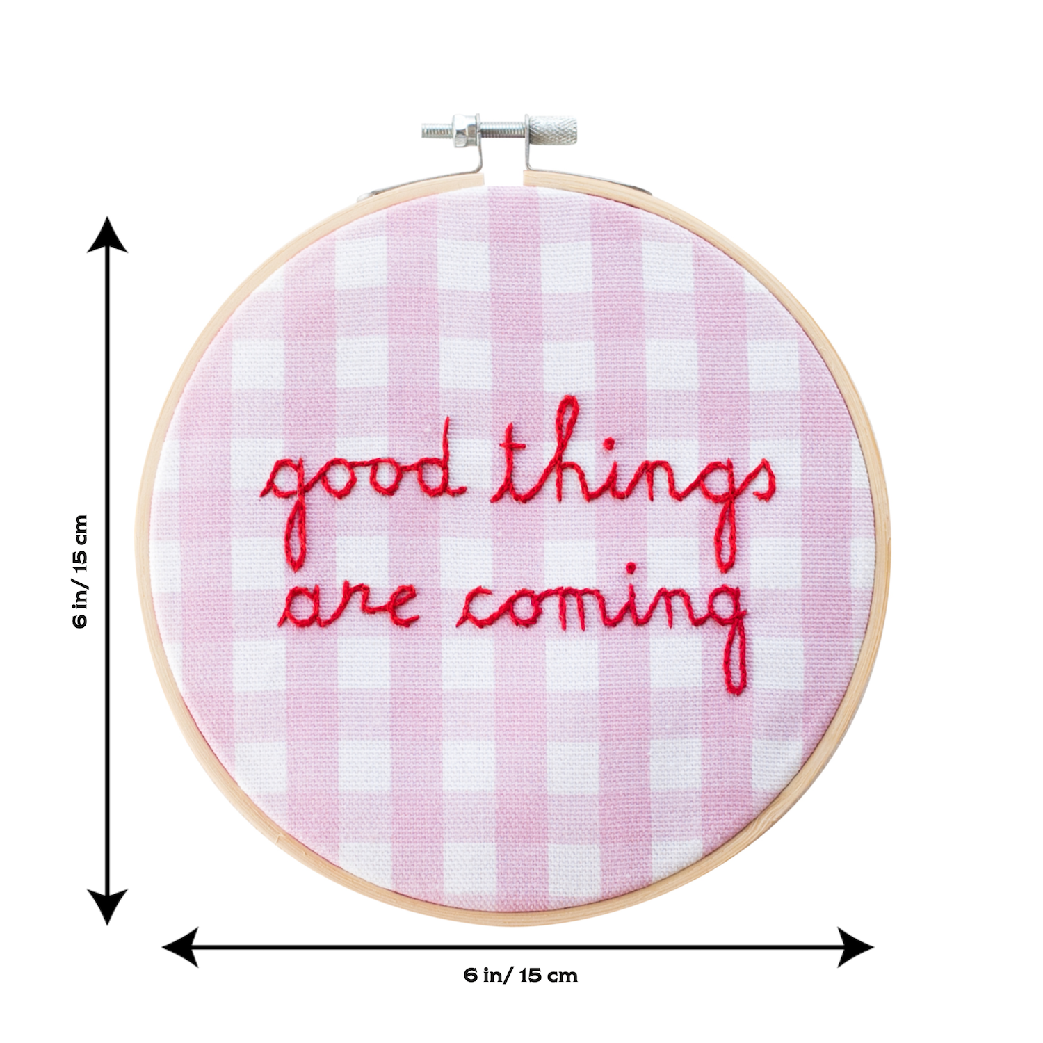 Good Things Gingham Embroidery Hoop Kit